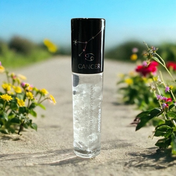 Blossom Cancer Zodiac Lip Gloss – Vanilla Scented w/ Crystals - Picture 3 of 3